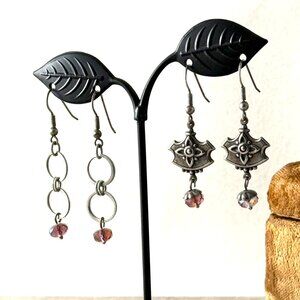 Two pairs of Handmade Earrings with Sterling Earwires